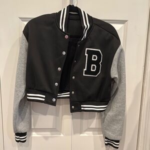 Black and Gray Varsity Jacket with Letter B